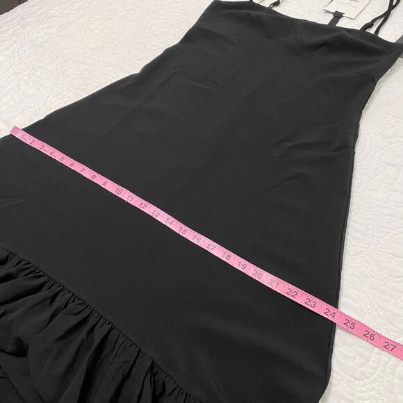 Tuckernuck Pomander Place Black Maribe Dress Midi Size Medium Asymmetrical - Picture 10 of 12